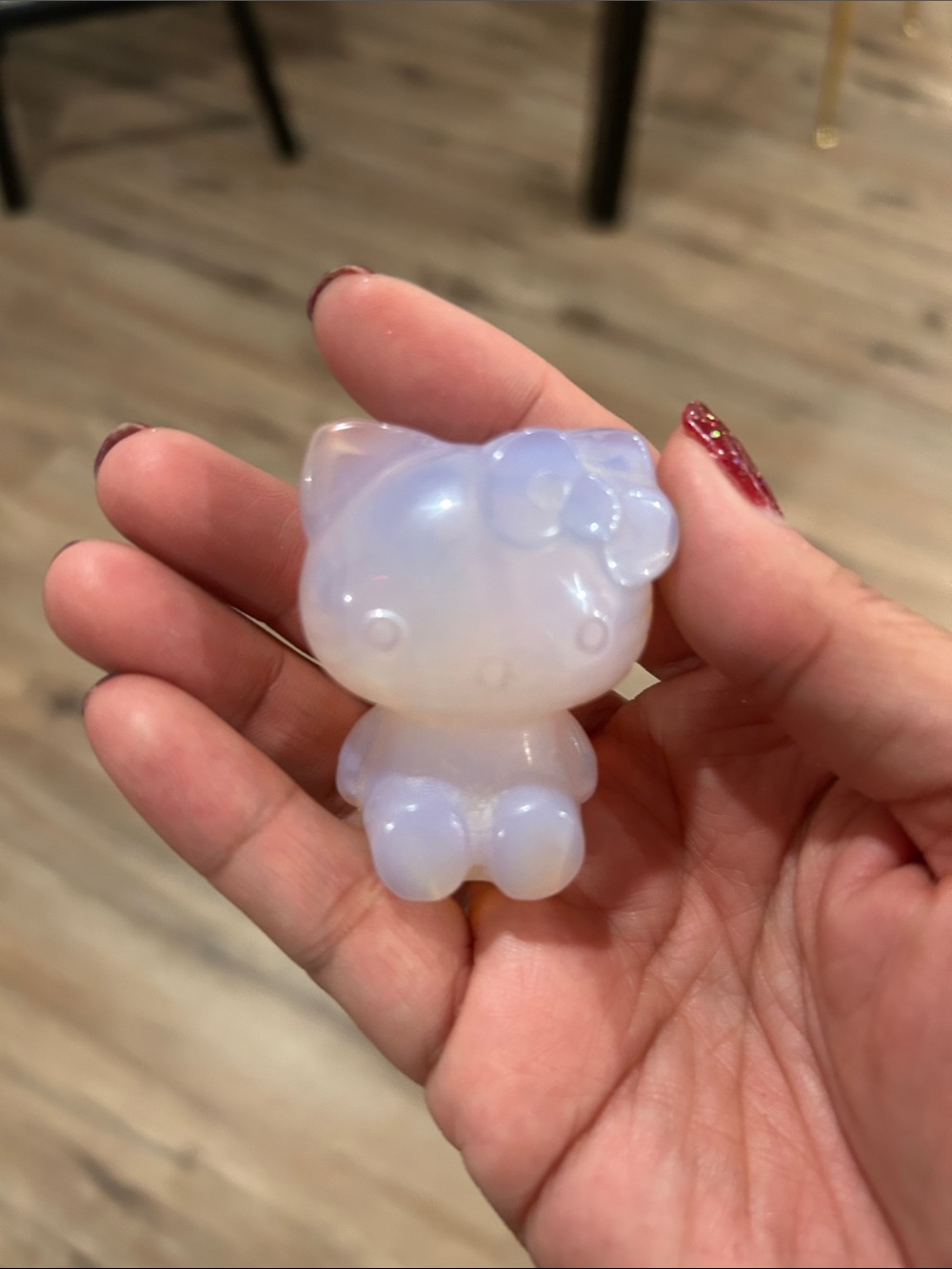 Iridescent Kitty Figurine Opalite stone